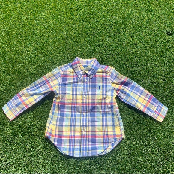 Ralph Lauren plaid button down long sleeve shirt 2T - Picture 1 of 5
